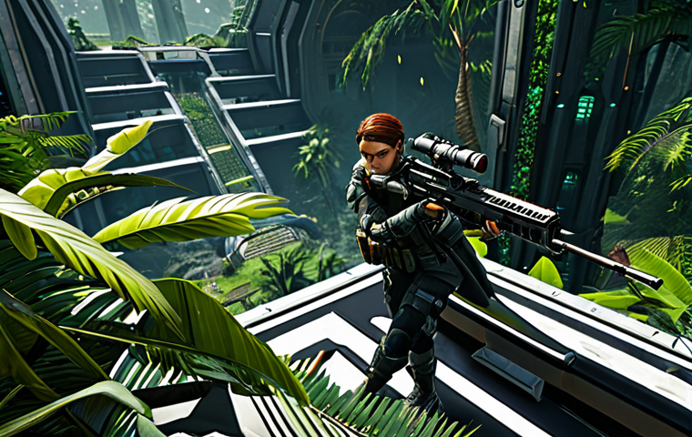 Strategic Gameplay**

"An overhead view of Eternal Return gameplay, showing a fully clothed female character in modest tactical gear strategically positioned on the new map. The character is aiming a ranged weapon. The environment includes lush jungle and futuristic structures. safe for work, appropriate content, fully clothed, professional, perfect anatomy, correct proportions, natural pose, high detail."

**