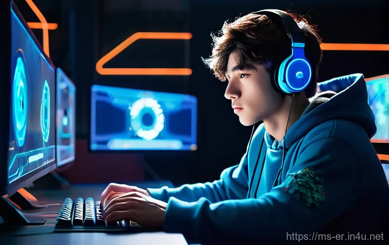 이터널리턴 실시간 데이터 업데이트 - **Prompt: "A focused young male gamer, in the distinctive anime art style of Eternal Return, sitting...