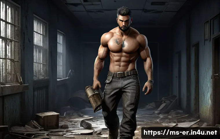 이터널리턴 레벨별 아이템 추천 - **Prompt 1: Early Game Scavenger**
"A lone male character, muscular yet agile, wearing practical...