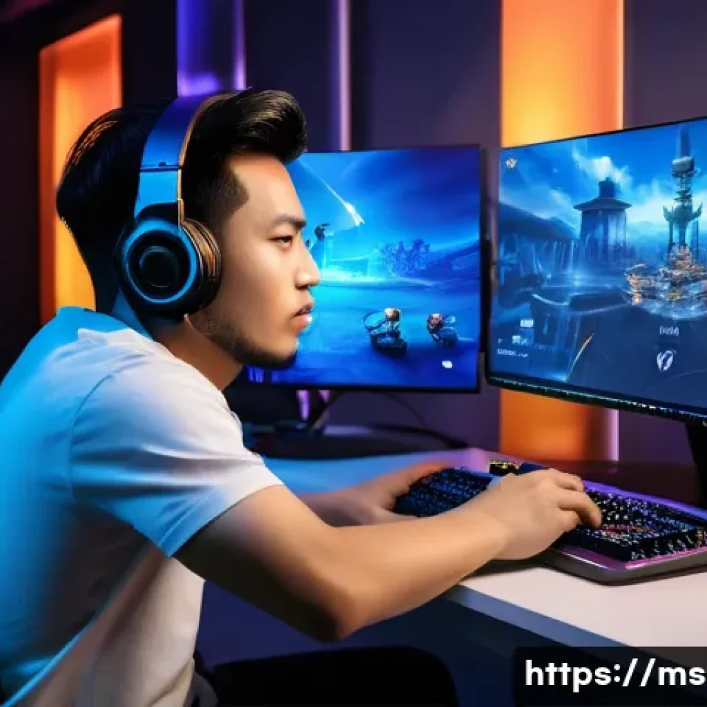 이터널리턴 시청자 참여 콘텐츠 제작 - A lively Malaysian gaming livestream scene showing a young male streamer sitting at a modern gaming ...