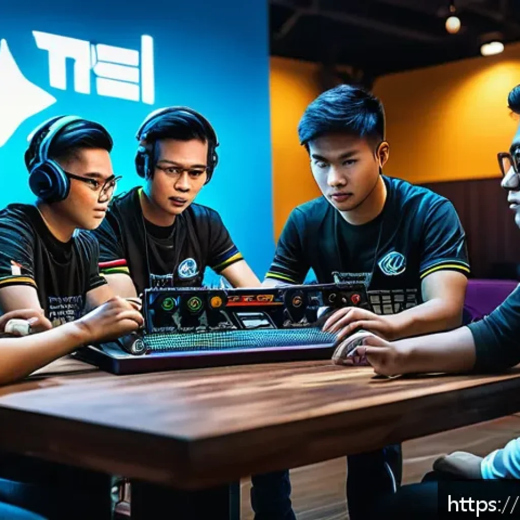 이터널리턴 서포터 클래스 역할 - A dynamic esports scene set in a vibrant Malaysian urban environment, showcasing a diverse team of g...